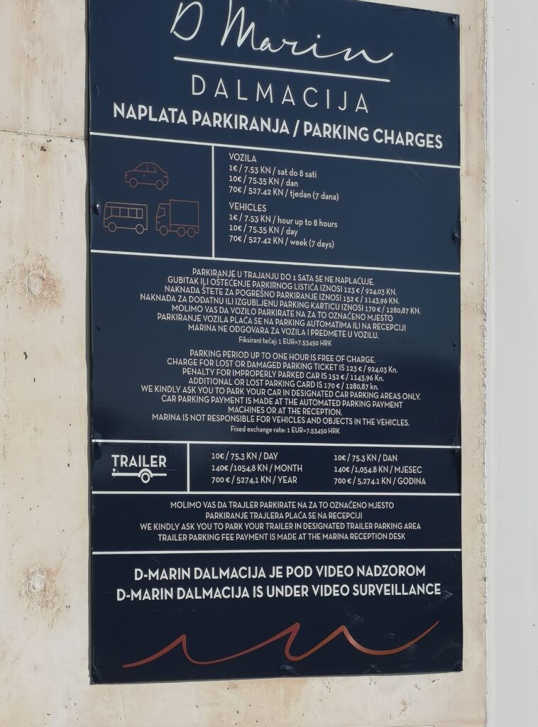 cennik parking marina dalmacija w Sukosan