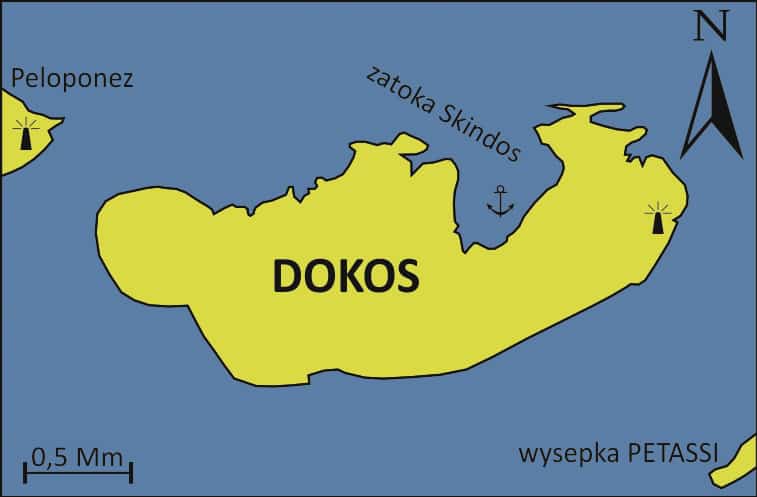 Wyspa Dokos mapka