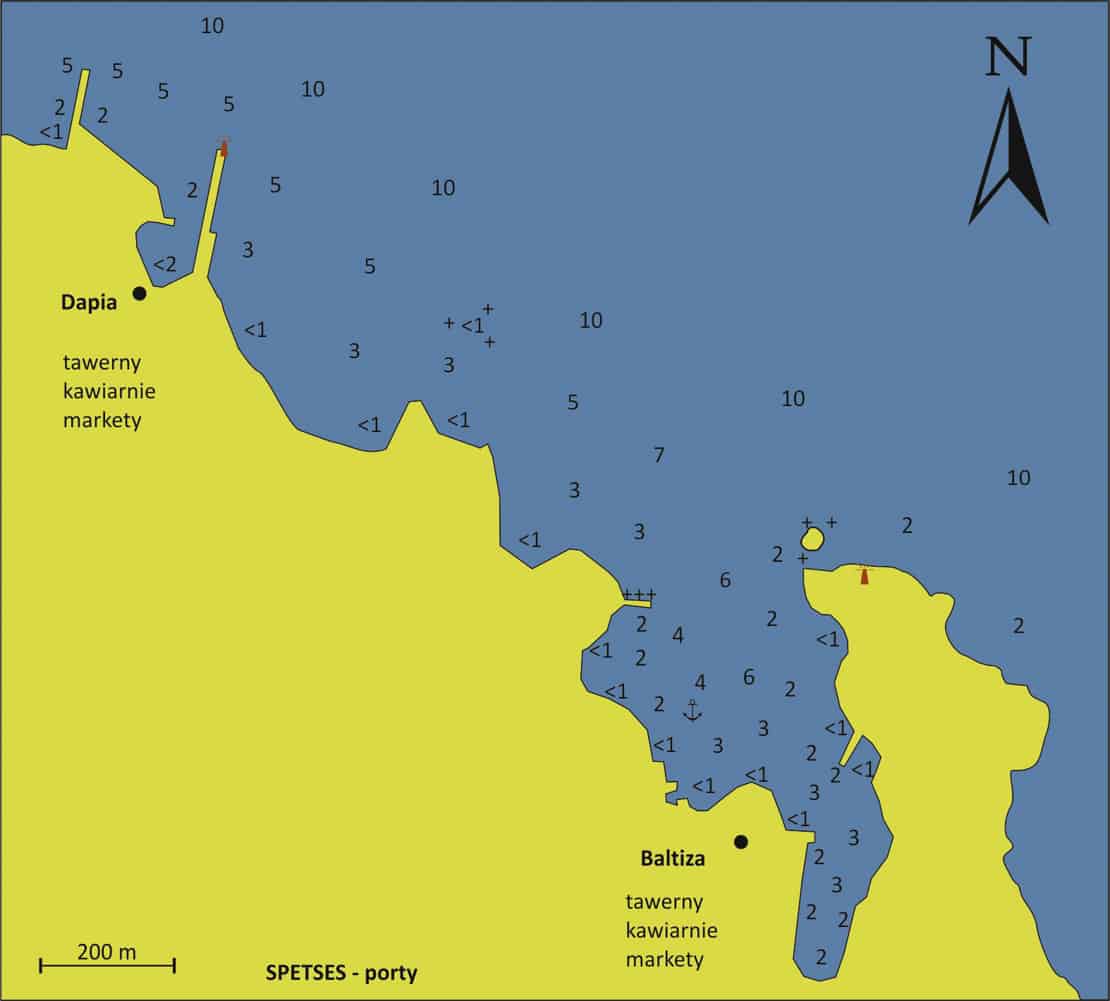 Spetses mapa porty