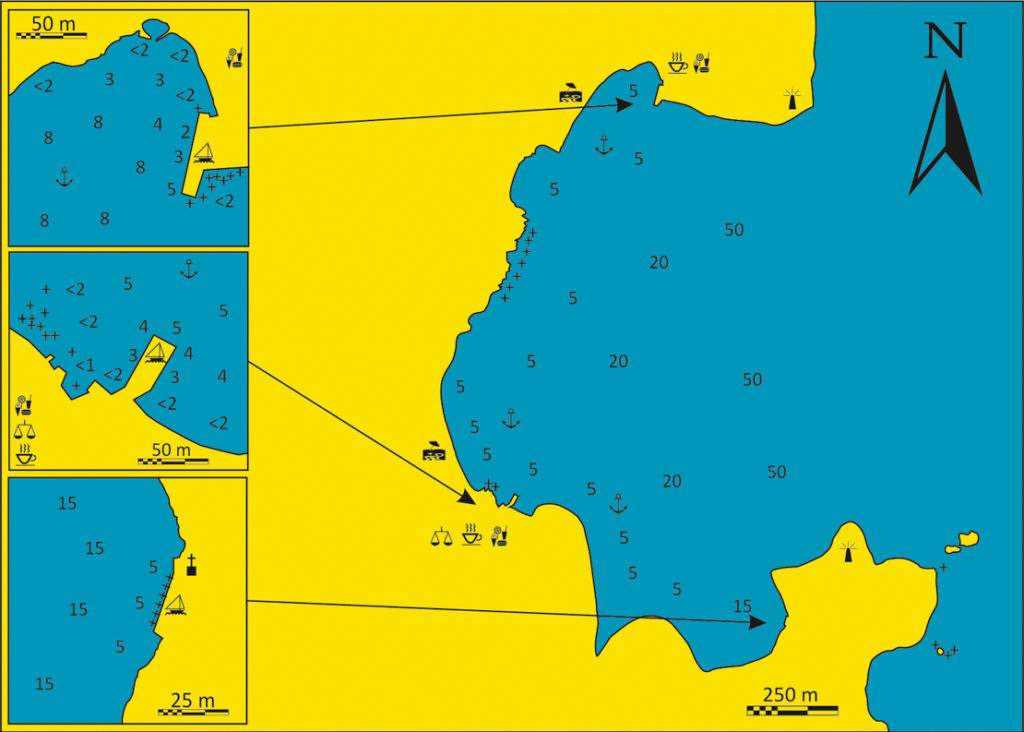 mapka gdzie cumować w Kiparissi