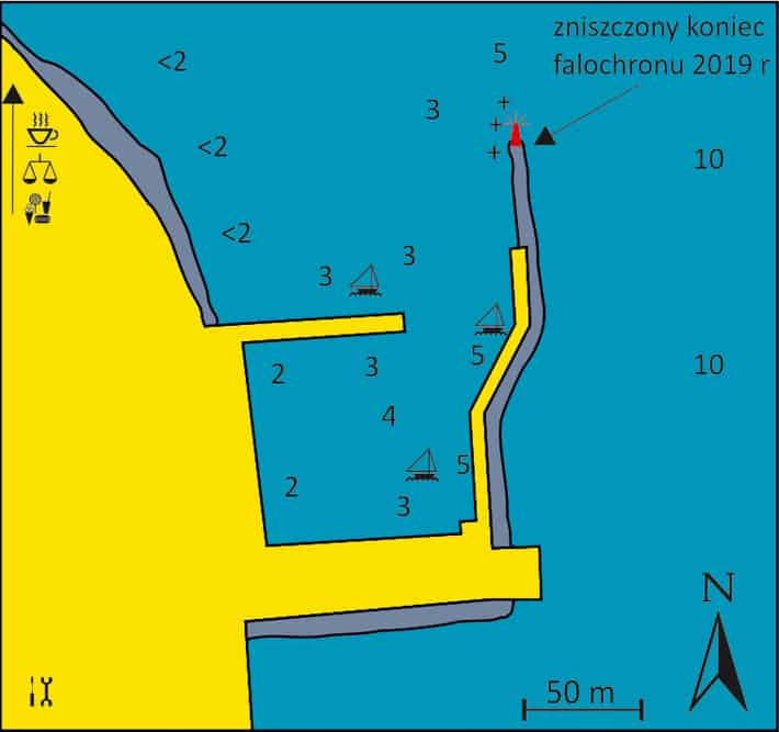 Monemvasia port Gefira mapka