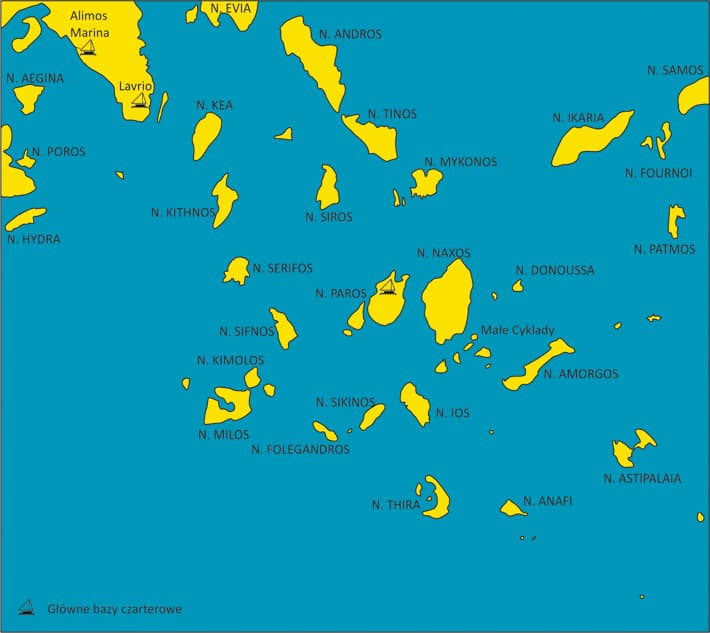 bazy czarterowe na Cykladach