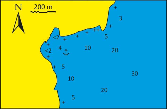 Zatoka Vryses na Kea mapka