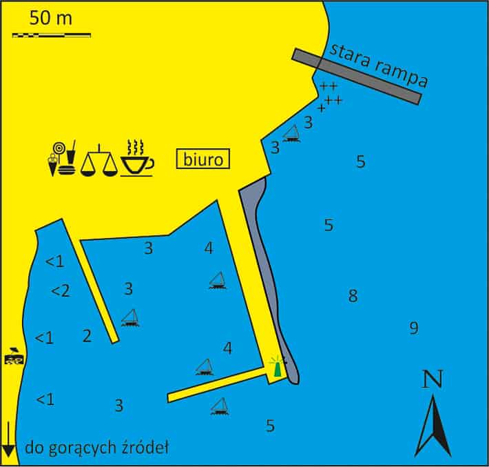 mapa Portu Loutra na wyspie Kithnos