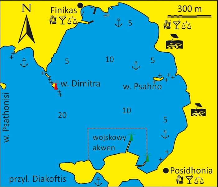 Zatoka Finika - mapka Syros