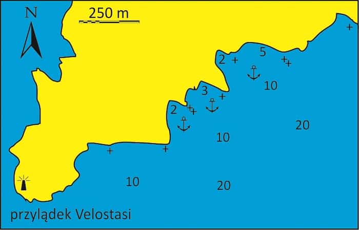 Mapka zatoki Asprofylados Syros