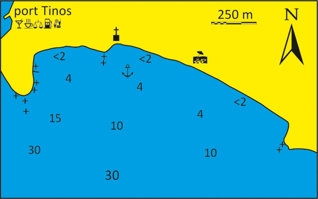 Zatoka Aghios Nikolau wyspa Tinos Cyklady - mapka