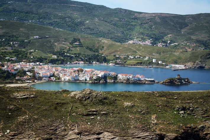 Widok na Chore na wyspie Andros