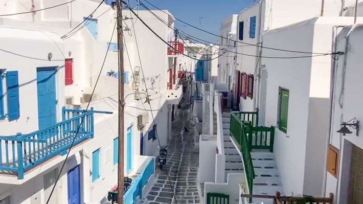 uliczki na Mykonos