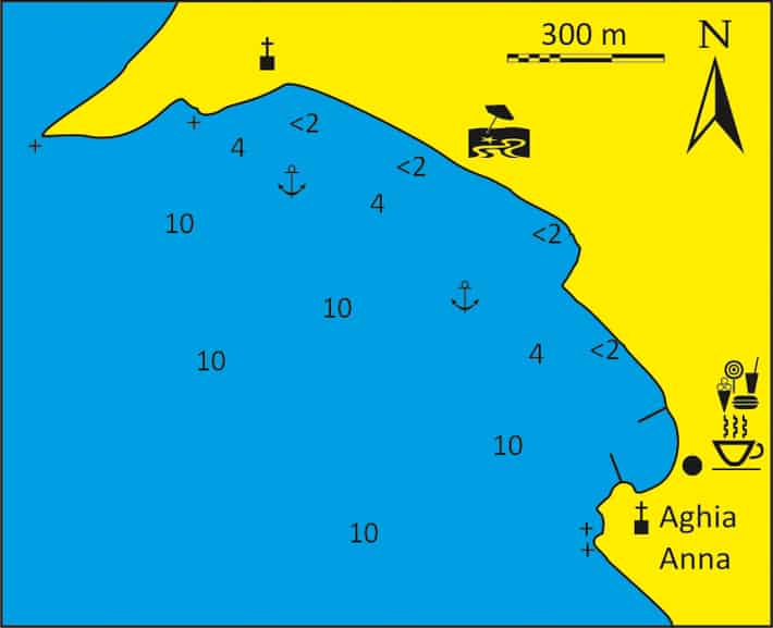 Mapka zatoki Aghios Prokopiou