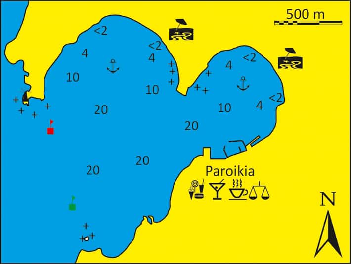 Mapka Zatoki Paroikia