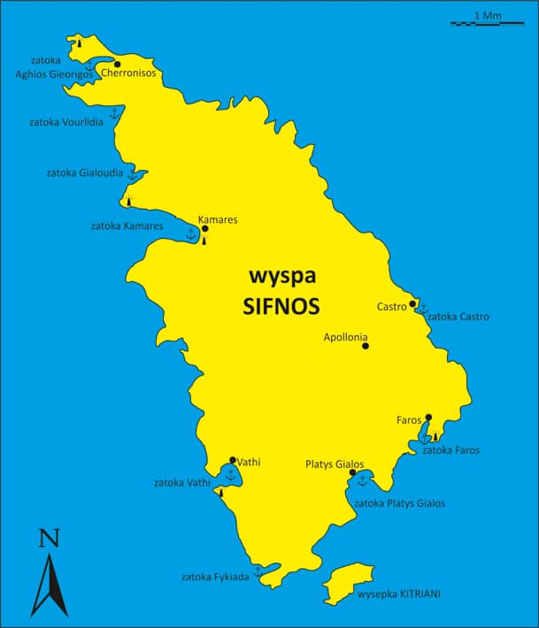 wyspa Sifnos mapka