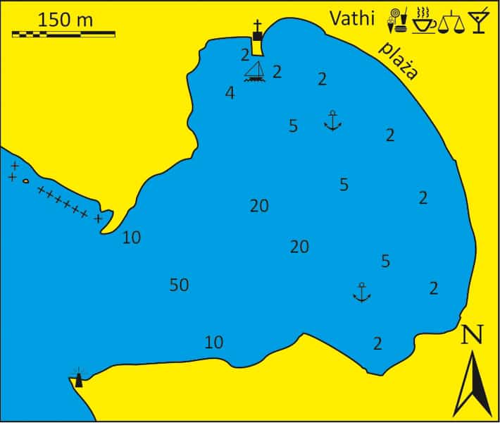 Zatoka Vathi na Sifnos - mapka