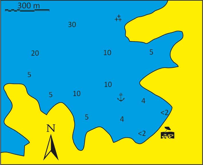 Mapka zatoki Psarometochi