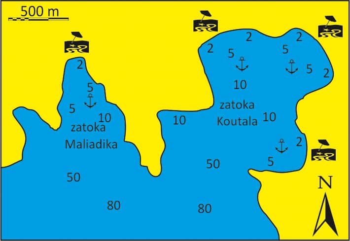 Mapka zatoki Koutala i Malidika