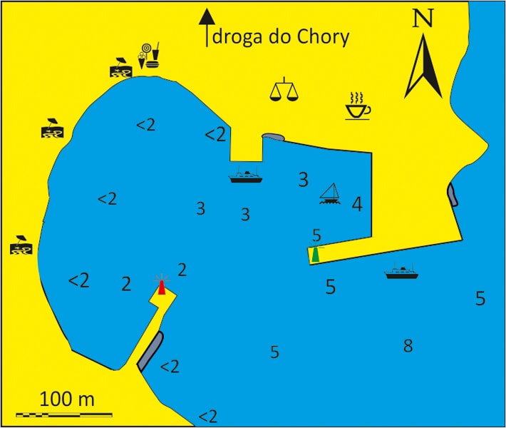 mapka portu Psathi na Kimolos