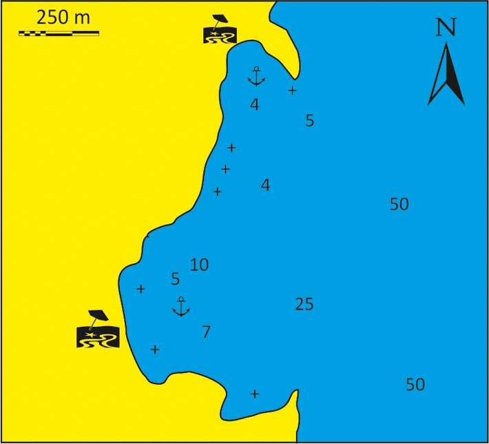 Zatoka Kalamos na Ios mapka