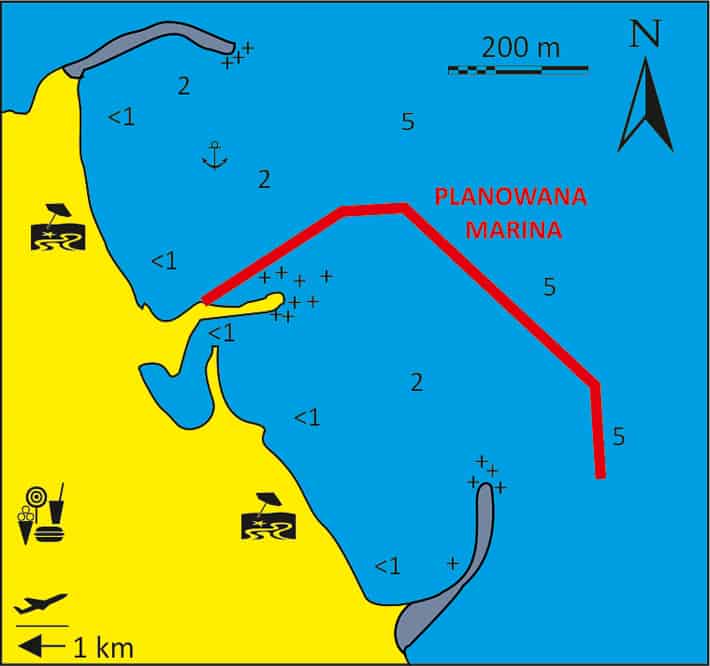 Mapka portu Monolitos na Santorini