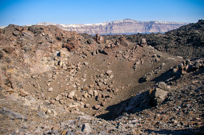 Nea kameni krater wulkanu