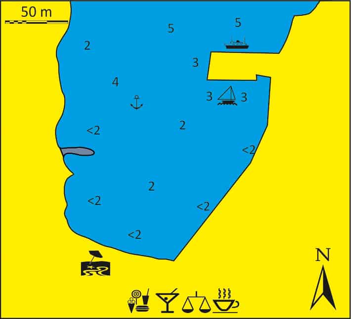 mapka portu Aghios Giorgios na wyspie Iraklia
