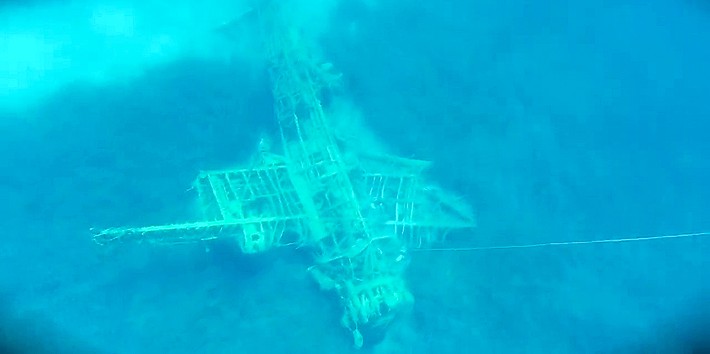 wrak samolotu w zatoce alimnias na wyspie Iraklia