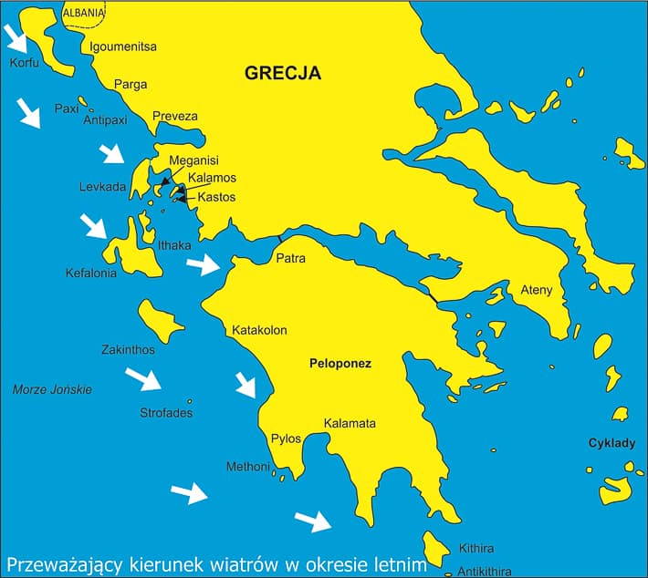 mapka rozłożenie wiatrów na Morzu Jońskim