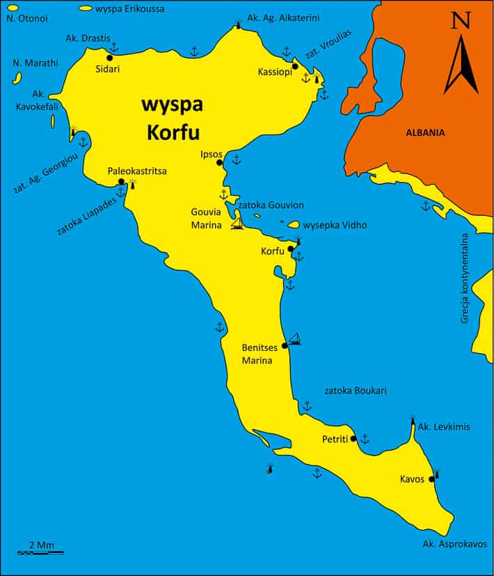 wyspa korfu mapa