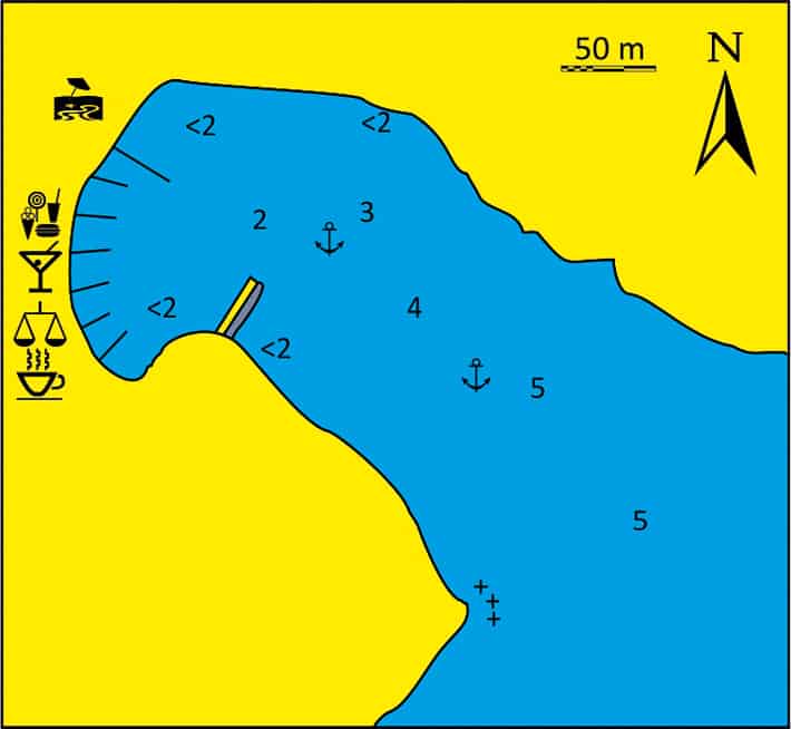 Aghios Stefanos zatoka i port na Korfu mapka