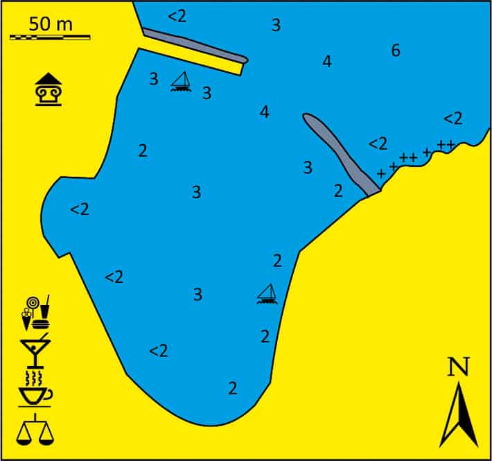 Port Kasiopi mapka Korfu