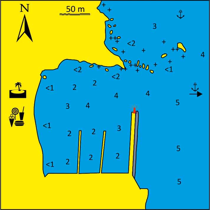 mapka port Paleokastritsa Korfu