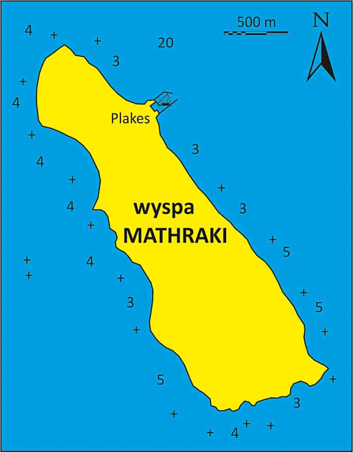 Wyspa Mathraki mapka
