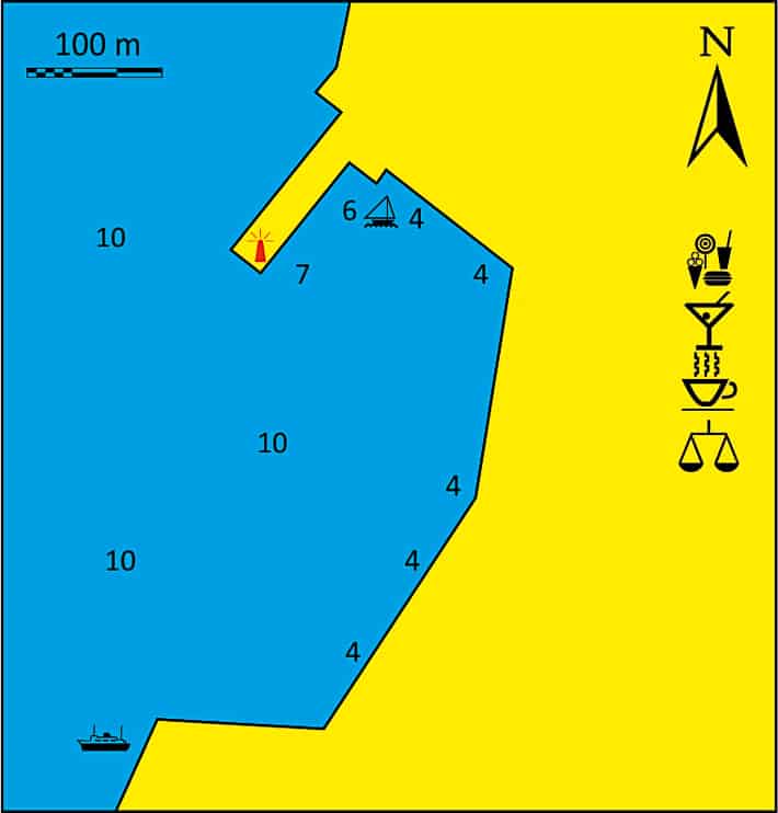 mapka portu w Igoumenitsa w Grecji