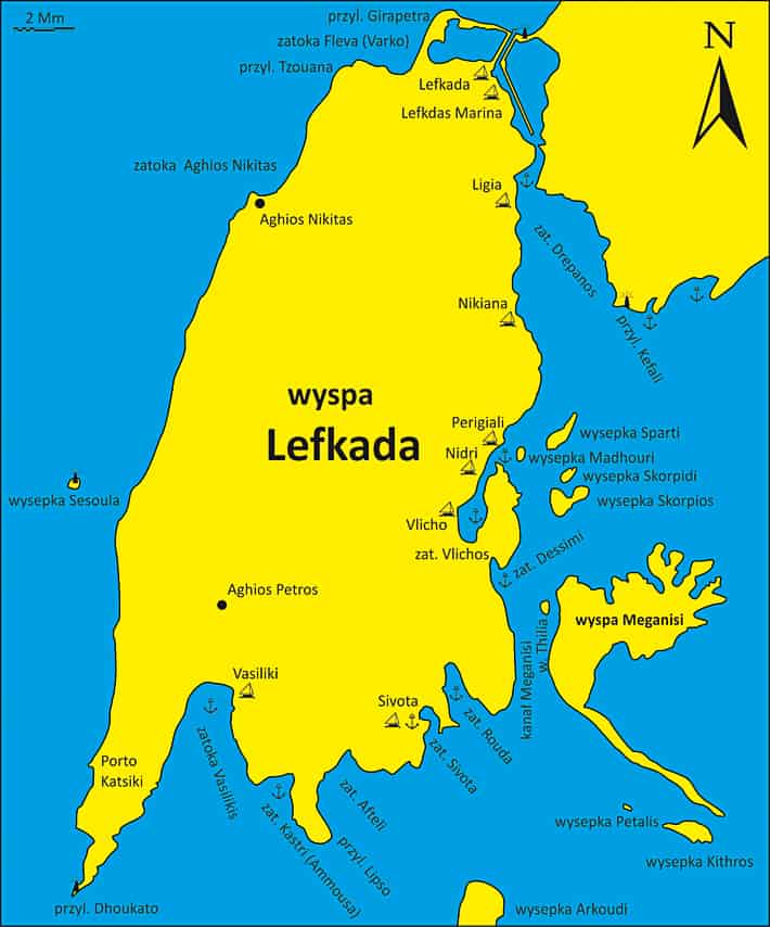 Wyspa Lefkada mapka