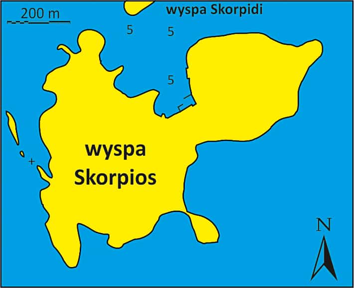 wyspa Skorpios mapka