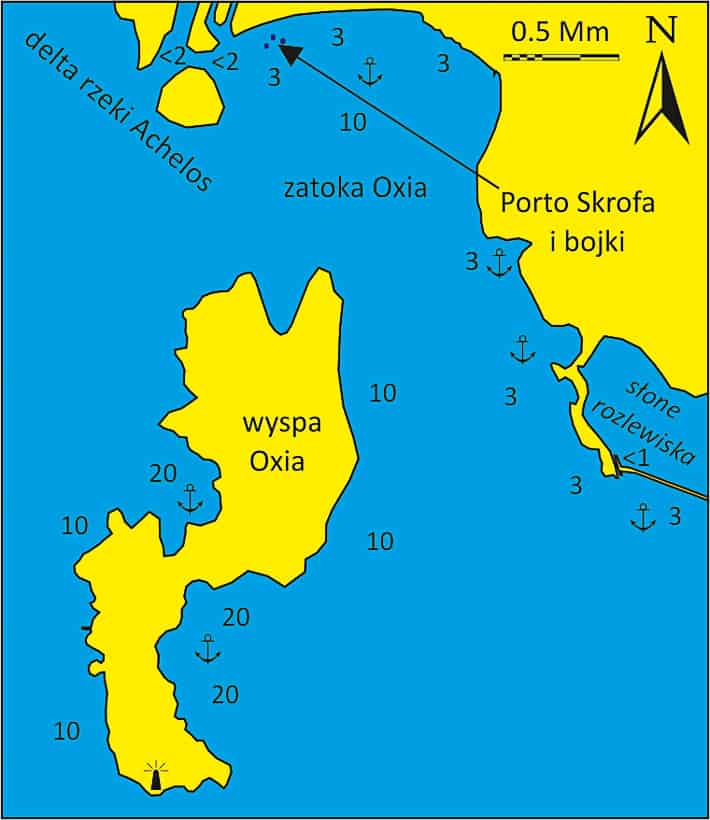 mapka wyspa i zatoka oxia