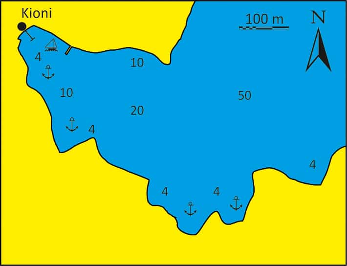 Zatoka Kioni mapka