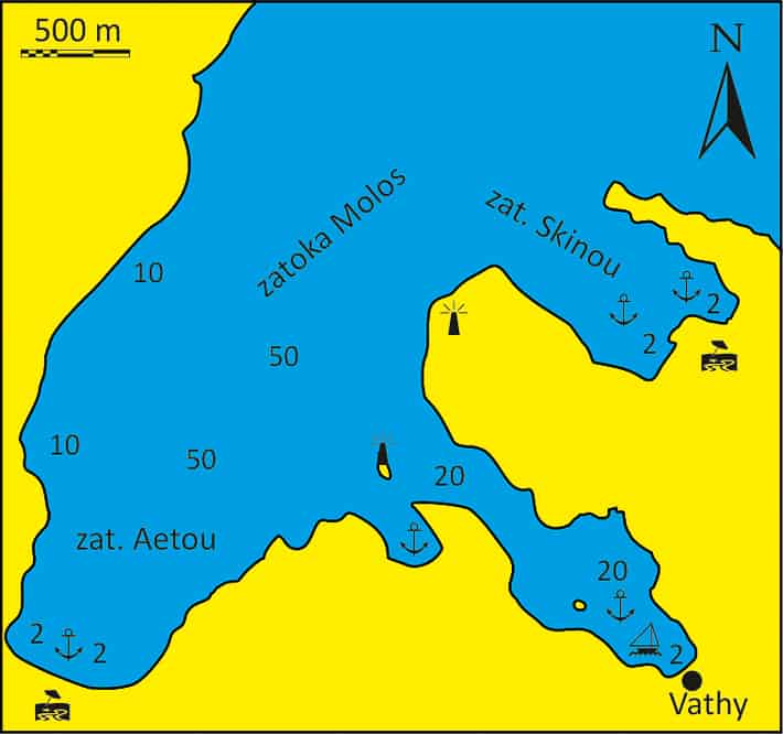 Zatoka Molos Aetou mapka