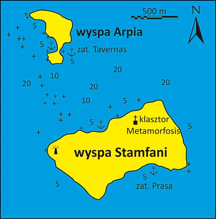 Wyspy Strofadhes mapka