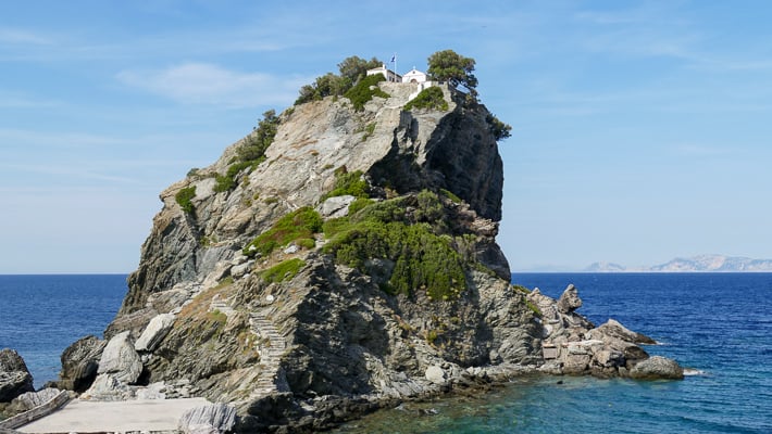 Skopelos kapliczka skała