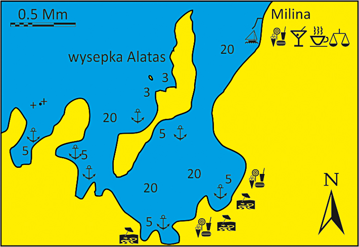 Zatoka Vathoudi mapka