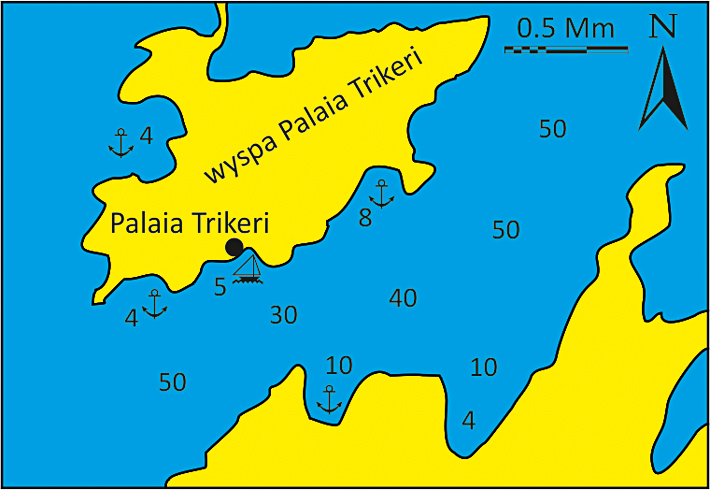 Wyspa Palaia Trikeri mapka