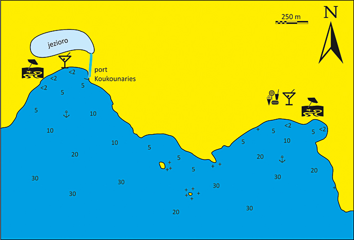 Zatoki Palatania i Koukounaries