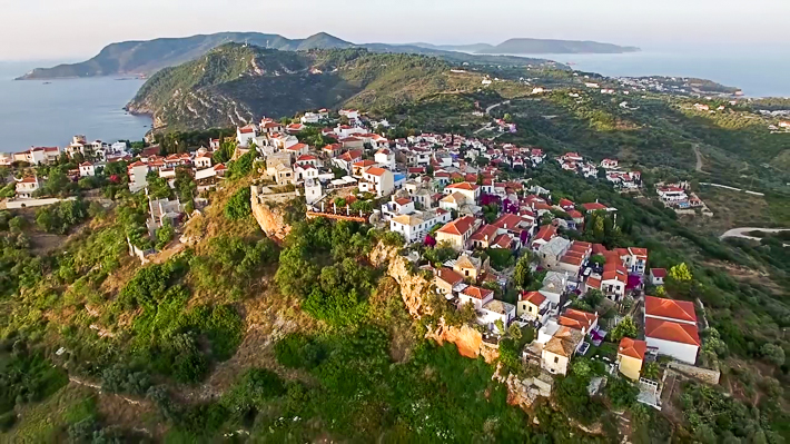 Chora na wyspie Alonnisos widok z góry