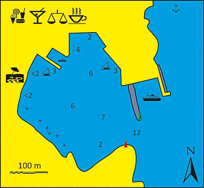 Alonnisos wypsa i port Patitiri mapka