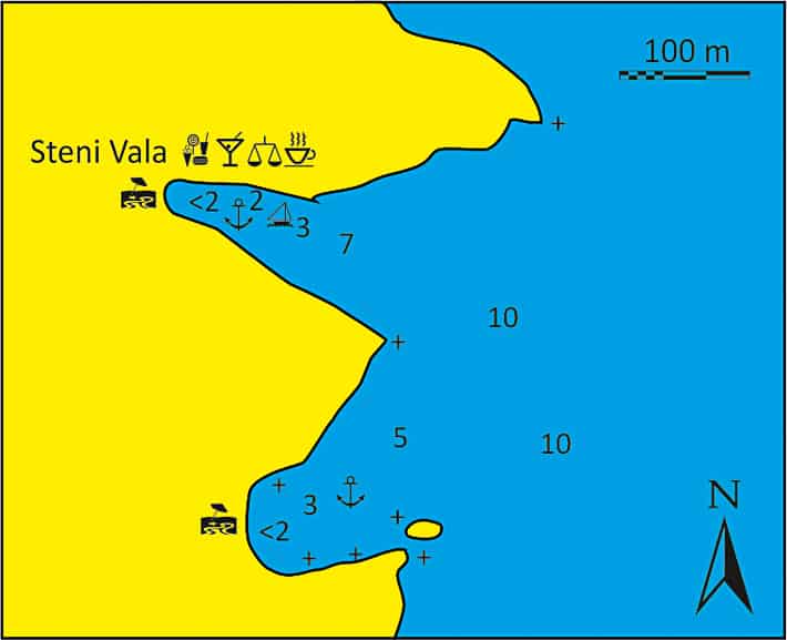 Steni Vela mapka na wyspie Alonnisos