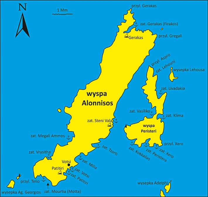 wyspa Alonnisos mapa