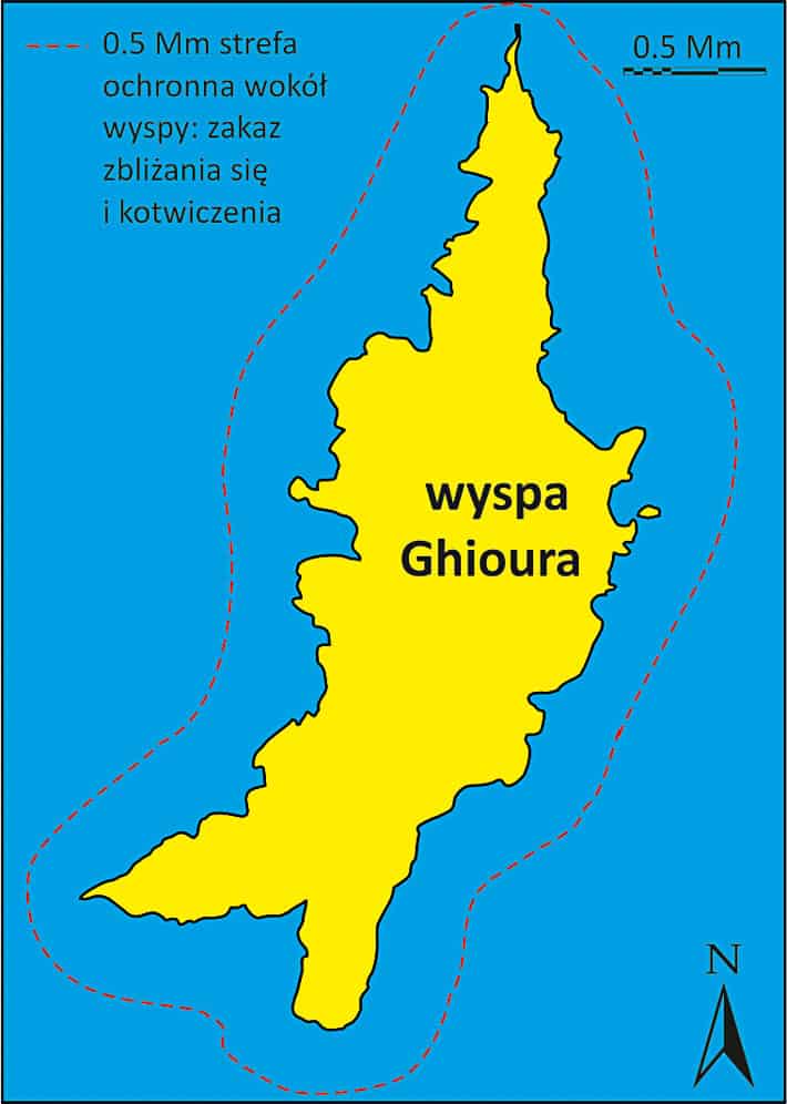 Wyspa Ghioura mapka