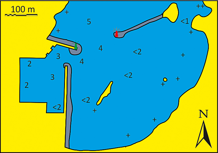 mapka Port Achili na wyspie Skyros