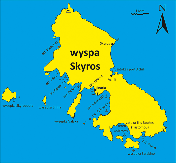 wyspa Skyros mapka
