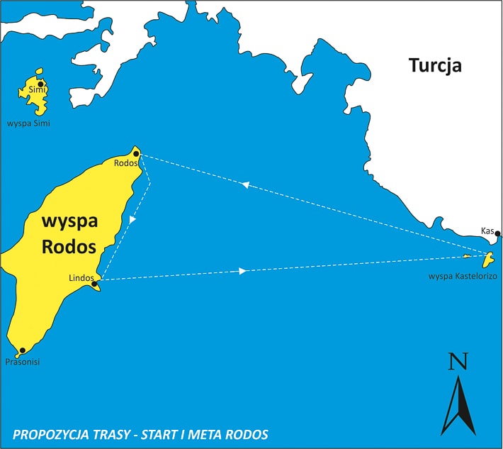 mapka trasa rejsu Rodos Kastelorizo